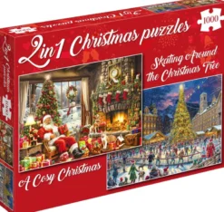 A Cosy Christmas & Skating Around the Christmas Tree Puzzel (2x1000 stukjes)