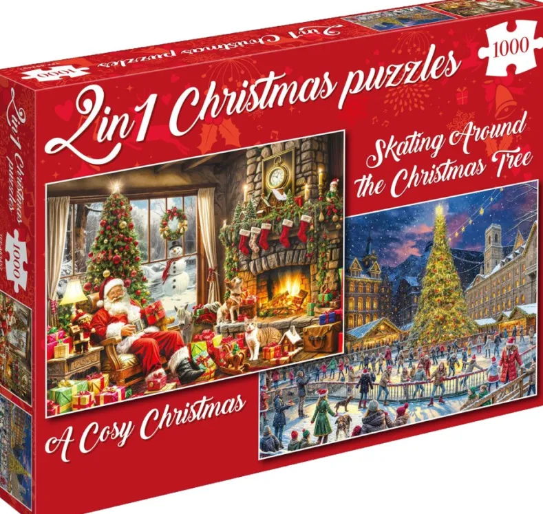 A Cosy Christmas & Skating Around the Christmas Tree Puzzel (2x1000 stukjes)