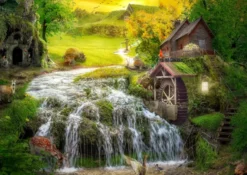 A Log Cabin by the Magic Creek Puzzel (1000 stukjes)