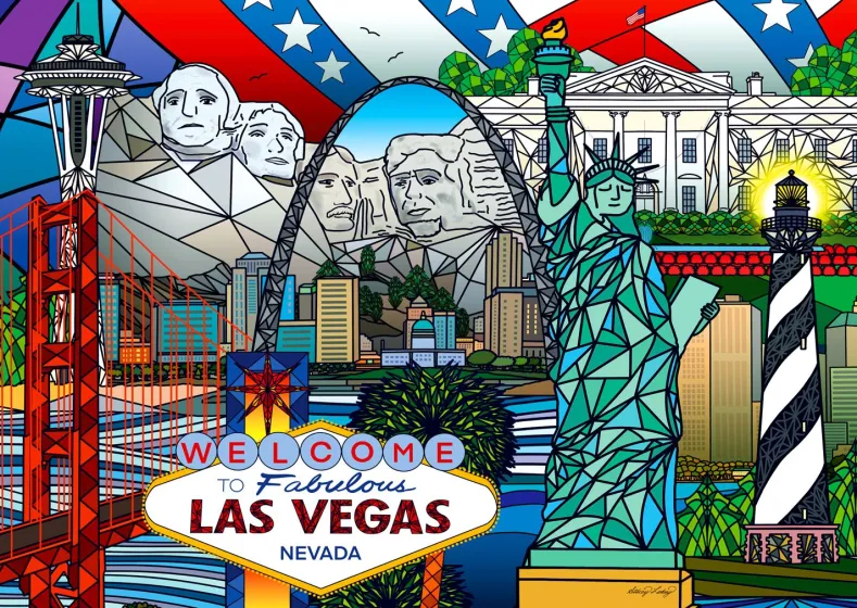 American Landmarks Collage Puzzel (1000 stukjes)