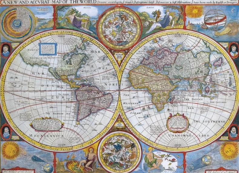 Antique World Map Puzzel (1000 stukjes)