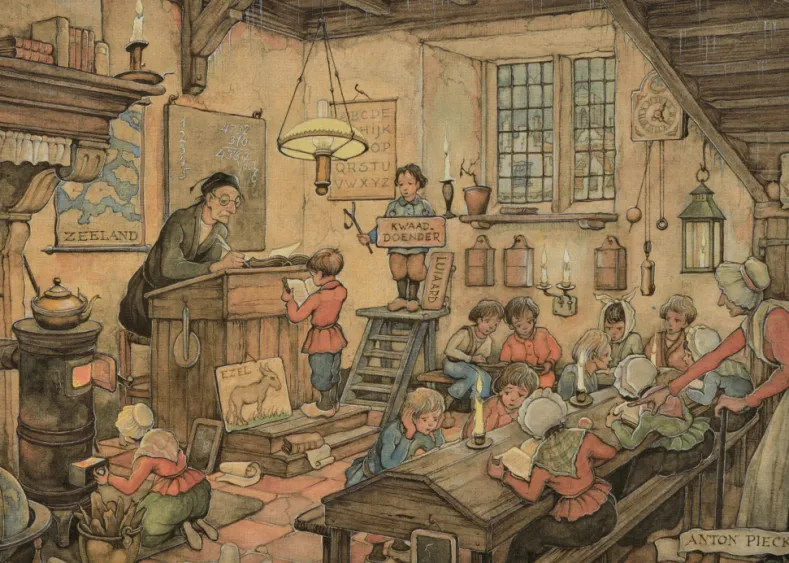 Anton Pieck - Het Klaslokaal Puzzel (1000 stukjes)