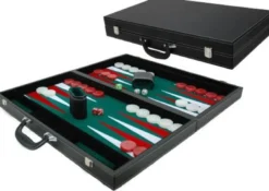 Backgammon Koffer Zwart - Groen 53 cm