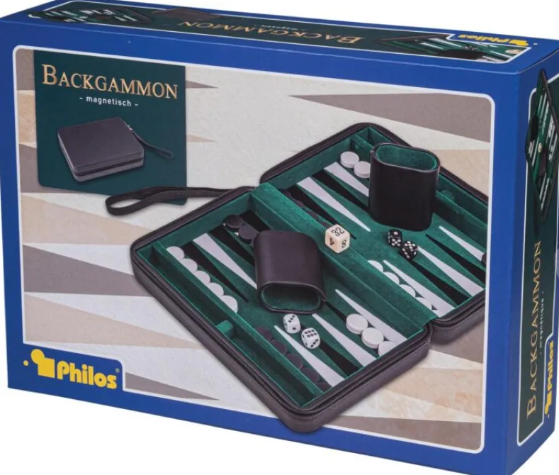 Backgammon - Magnetisch Reiskoffef Alonnisos met Handvat