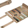 Backgammon - Oprolbaar Reiskoffer met speelbord (Kunstleer)