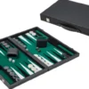 Backgammon - Zwart,Groen,Groot, Kunstleer