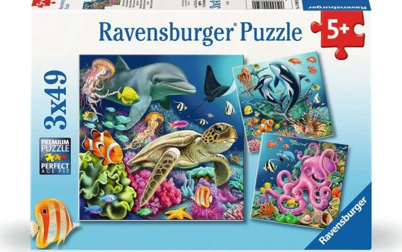 Betoverende Onderwaterwereld Puzzel (3 x 49 stukjes)