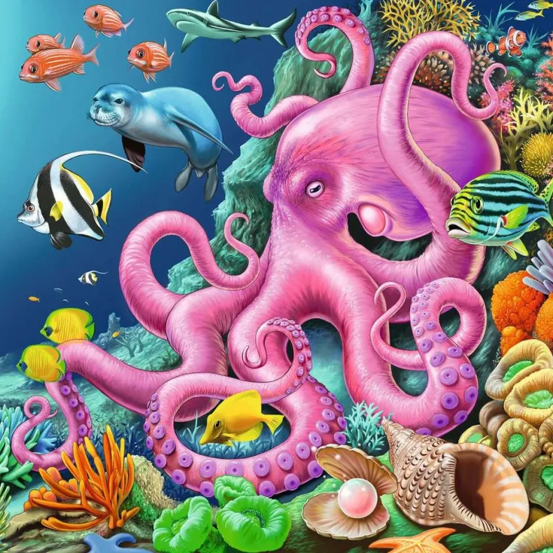 Betoverende Onderwaterwereld Puzzel (3 x 49 stukjes)