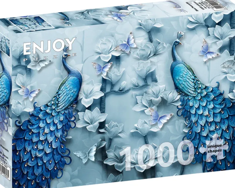 Blue Peacocks Puzzel (1000 stukjes)