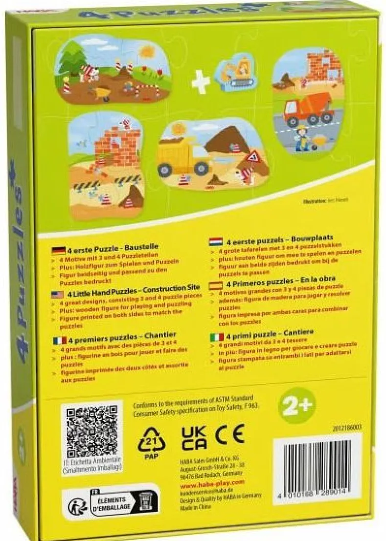 Bouwplaats Puzzel (3 en 4 stukjes)