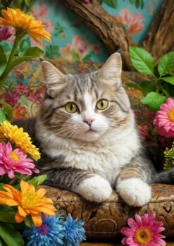 Cat in Bloom Puzzel (1000 stukjes)