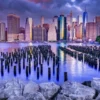 Cloudy Sky Over Manhattan - New York Puzzel (1000 stukjes)