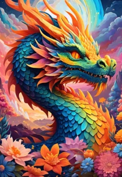 Colorful Dragon Puzzel (1000 stukjes)