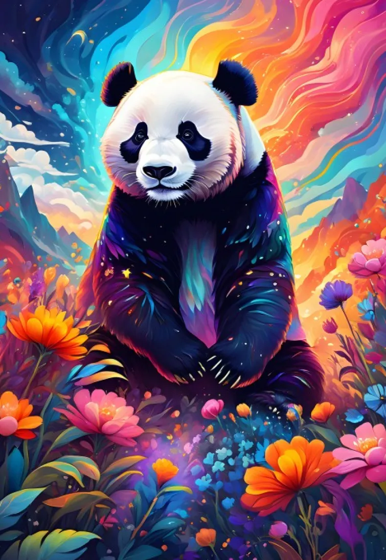 Colorful Panda Puzzel (1000 stukjes)