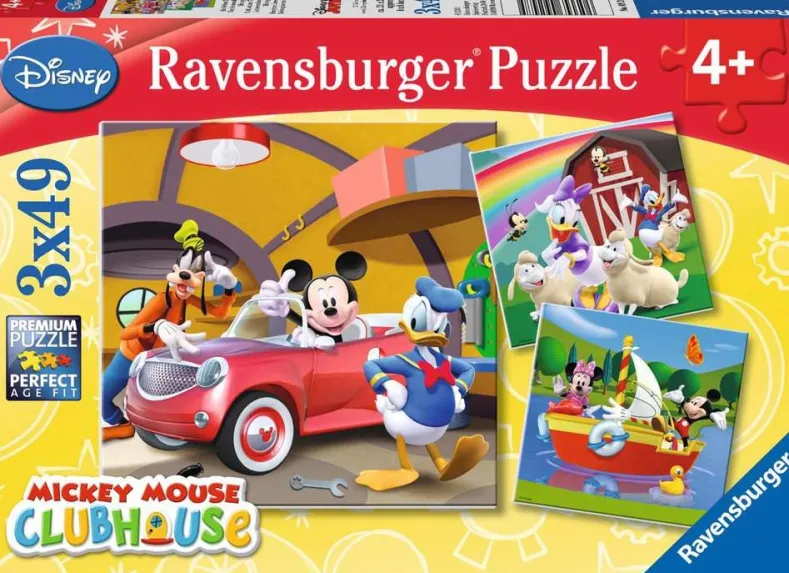 Disney Mickey Mouse Puzzel (3x49 stukjes)