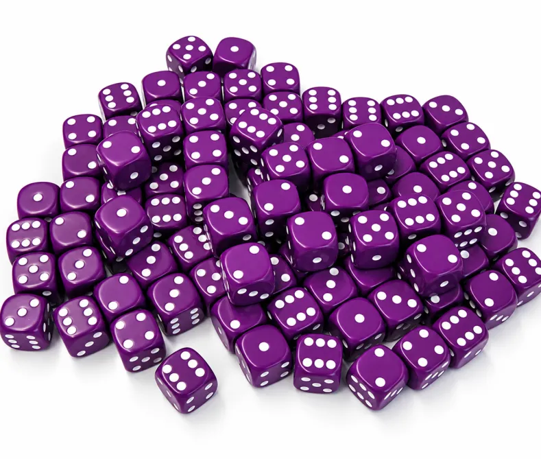 Dobbelstenen 16mm - Paars (100 stuks)