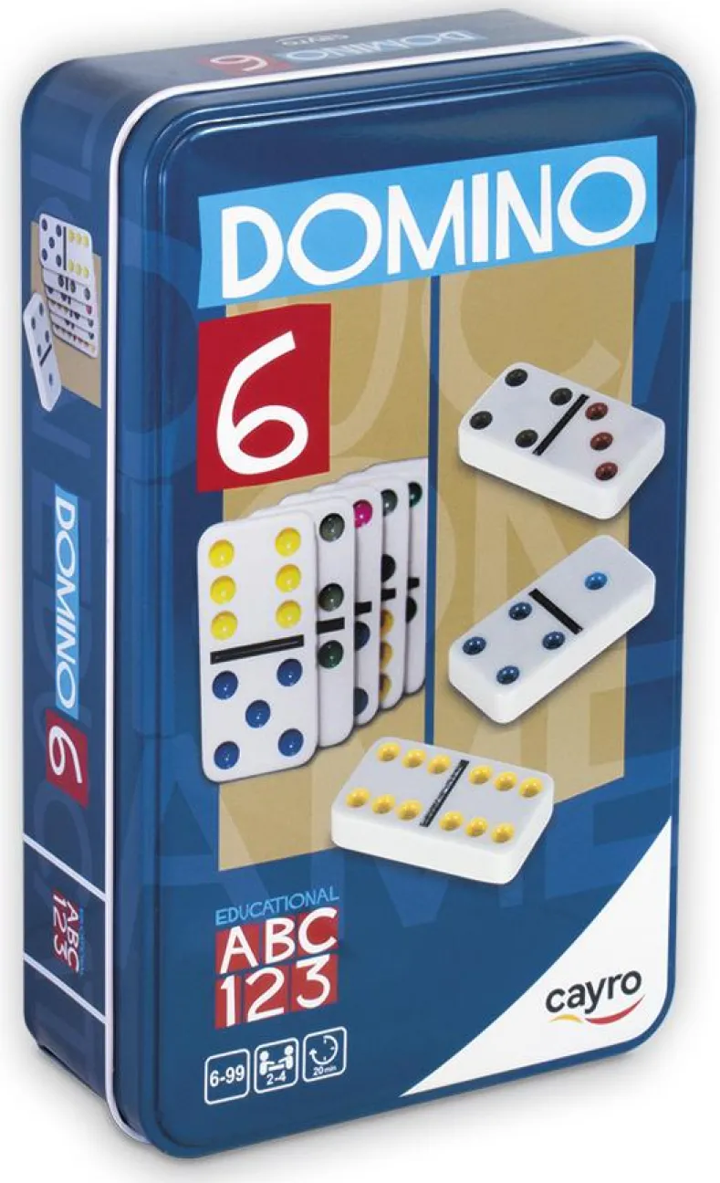 Domino Dubbel 6 Kleur Tin