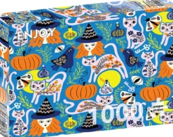 Enchanted Cats Puzzel (1000 stukjes) (doos beschadigd)