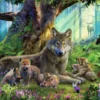 Familie Wolf in het Bos Puzzel (1000 stukjes)