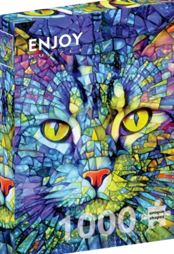 Fiona the Stained Glass Cat Puzzel (1000 stukjes)