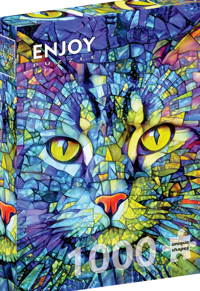Fiona the Stained Glass Cat Puzzel (1000 stukjes)