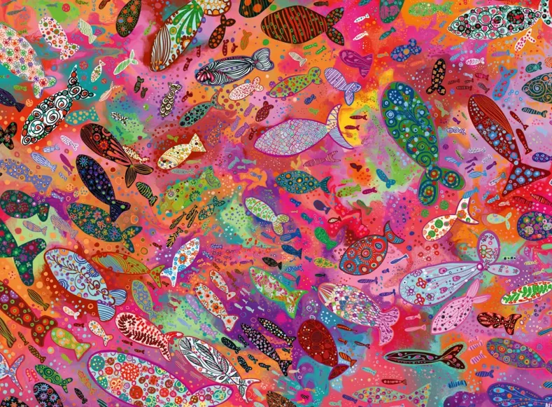 Fish in Fuchsia Puzzel (500 stukjes)