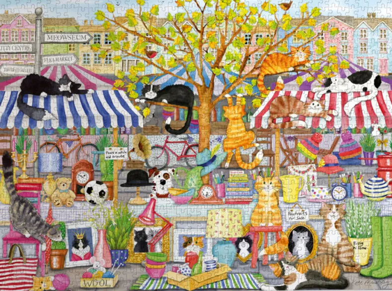 Flea Market Moggies Puzzel (1000 stukjes)