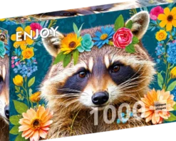 Floral Raccoon Puzzel (1000 stukjes)
