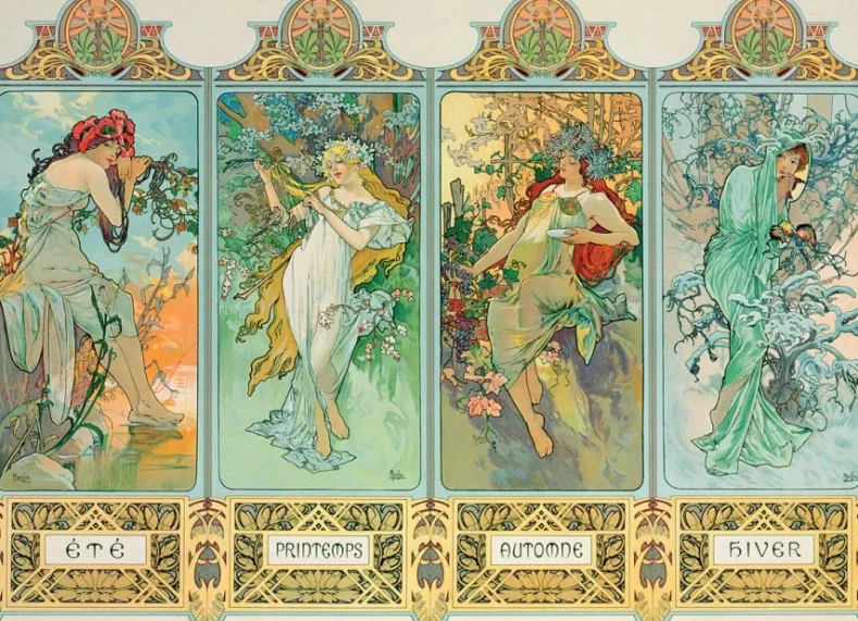 Four Seasons - Alphonse Mucha Puzzel (1000 stukjes)