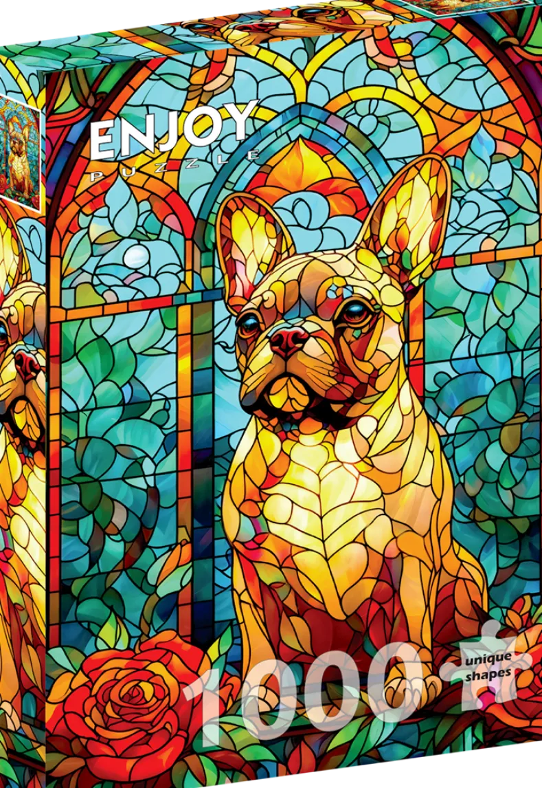 French Bulldog Stained Glass Puzzel (1000 stukjes)