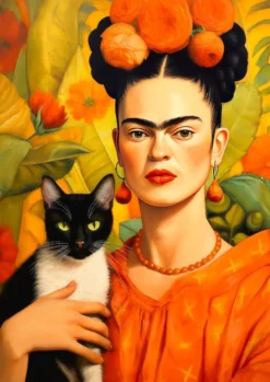 Frida Kahlo and Her Cat Puzzel (1000 stukjes)