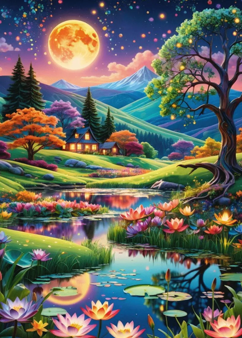 Full Moon at Night Puzzel (500 stukjes)