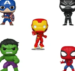 Funko Pop! - Marvel Spiderman, Iron Man, Cpt. America, Hulk, Black Panther (5-Pack)