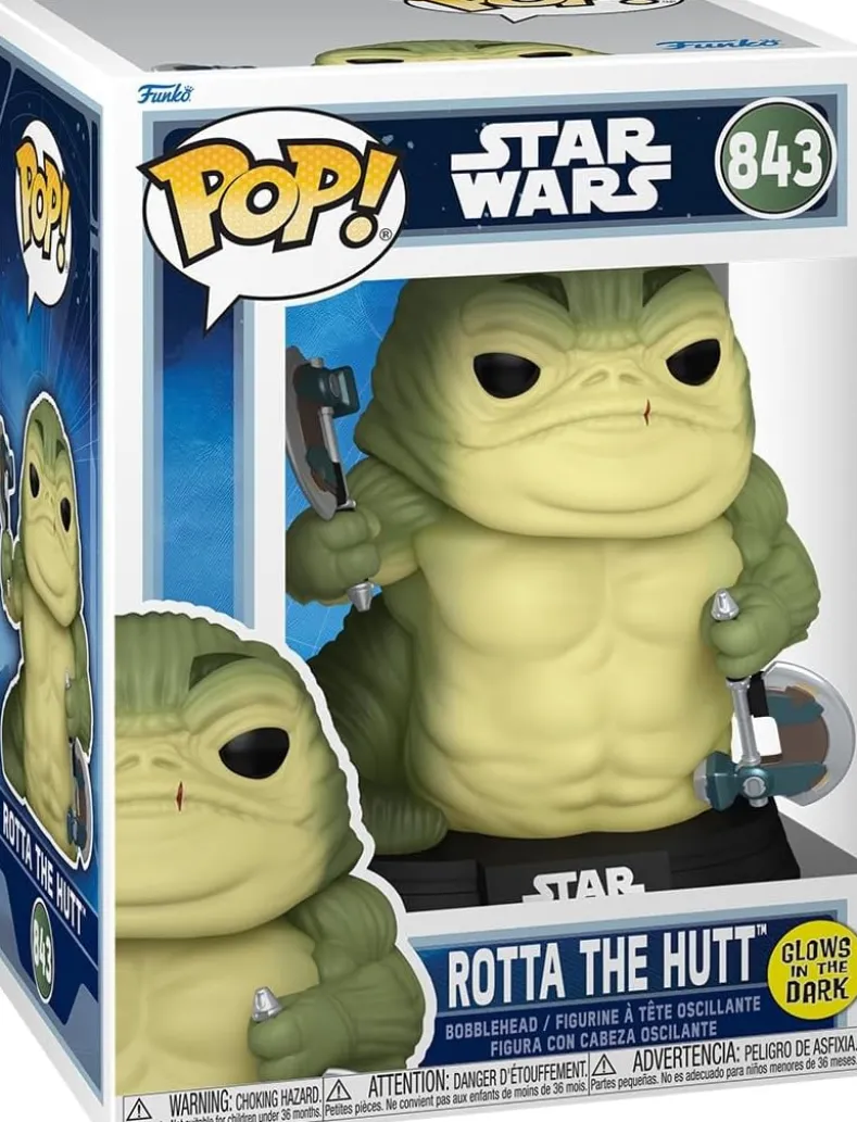 Funko Pop! - Star Wars - Mandalorian & Grogu - Rotta The Hut (GITD) #843
