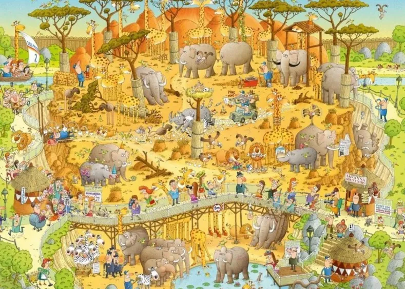 Funky Zoo - African Habitat Puzzel (1000 stukjes)