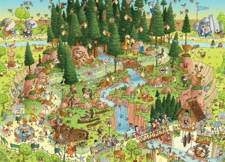Funky Zoo - Black Forest Habitat Puzzel (1000 stukjes)