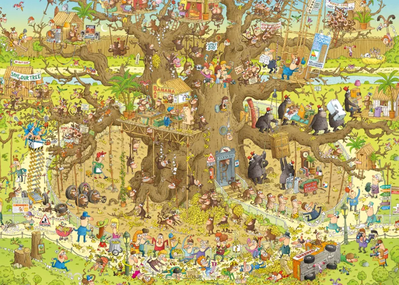 Funky Zoo - Monkey Habitat Puzzel (1000 stukjes)