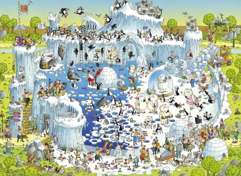 Funky Zoo - Polar Habitat Puzzel (1000 stukjes)