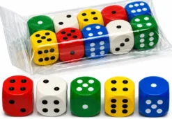 Gekleurde Houten Dobbelstenen - 25mm (10 stuks)