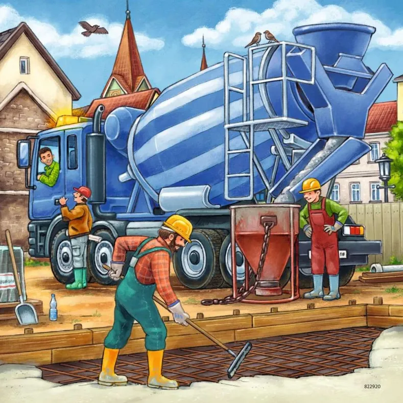 Grote Bouwvoertuigen Puzzel (3x49 stukjes)