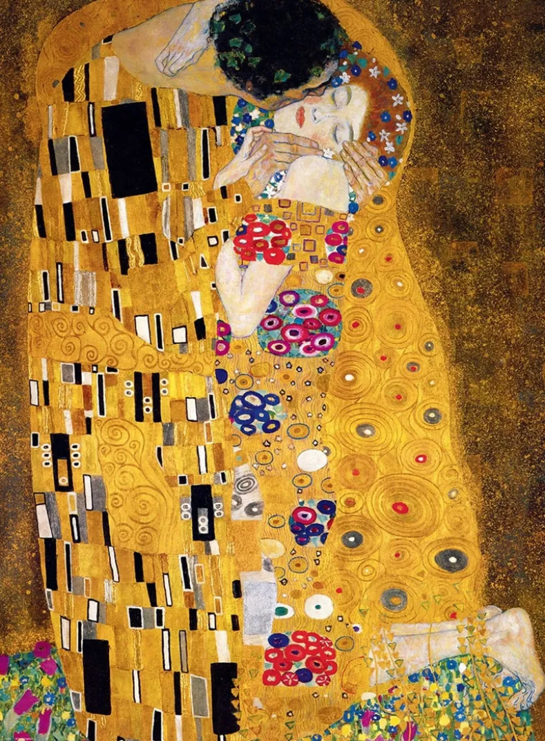 Gustav Klimt - The Kiss Panorama Puzzel (1000 stukjes)