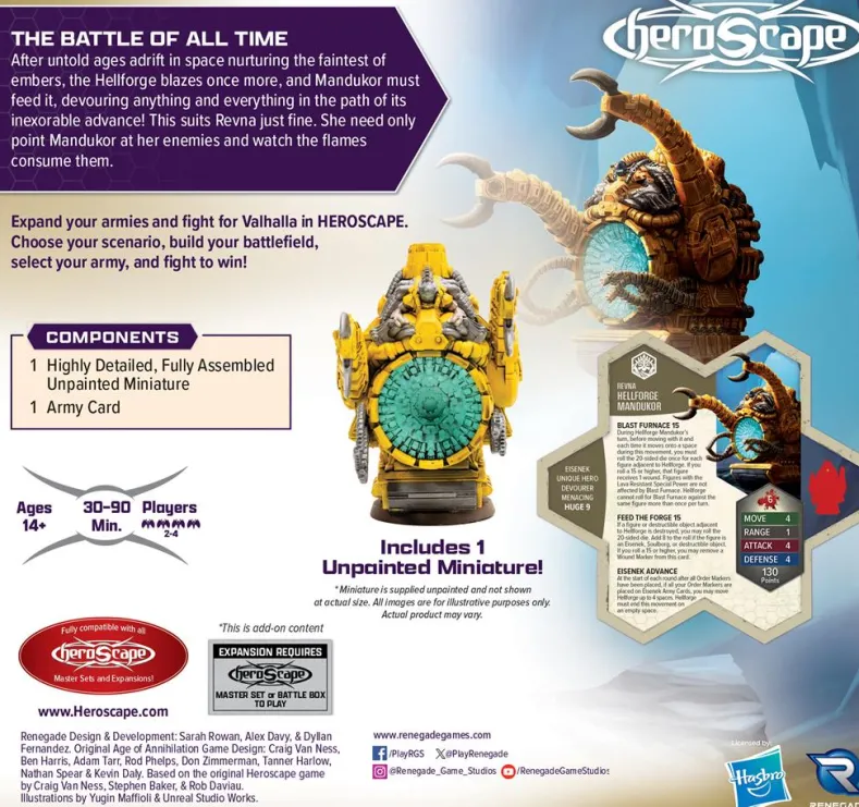 Heroscape: Age of Annihilation - Rising Tide Hellforge Mandukor Army Expansion