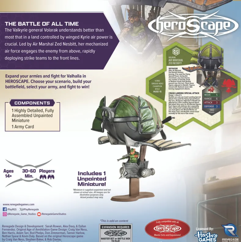 Heroscape - Air Marshal Zed Nesbitt Army Expansion