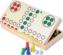 Houten Ludo Spel (Opklapbaar)