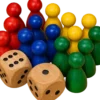 Houten Pionnen / Dobbelstenen Set