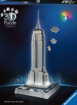Iconics 3D Puzzel - Empire State Building with lights (216 stukjes)