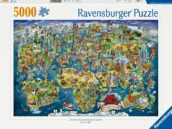 Illustrated World Map Puzzel (5000 stukjes)