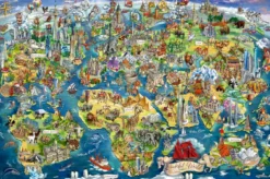 Illustrated World Map Puzzel (5000 stukjes)