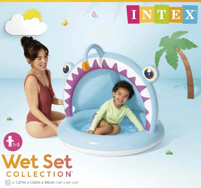Intex - Babybad Zeeduivel met Zonnekap (102 x 127 x 86cm)