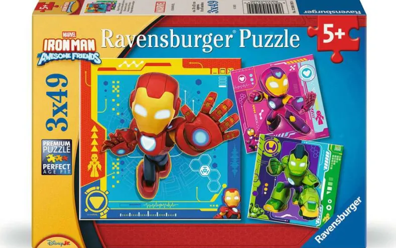 Iron Man & His Awesome Friends Puzzel (3 x 49 stukjes)